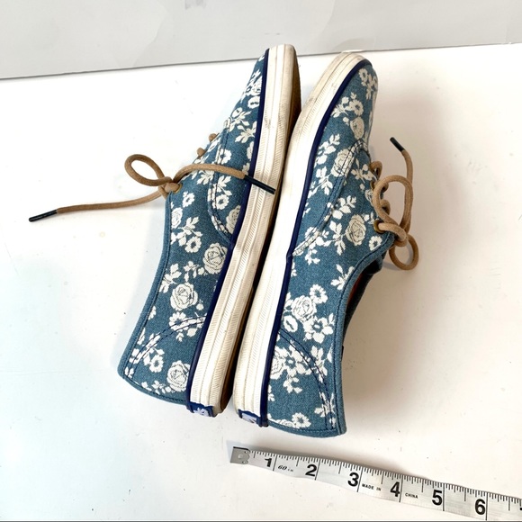 KEDS Blue Denim Floral Lace Up Sneakers—SZ. 6 - Picture 7 of 11